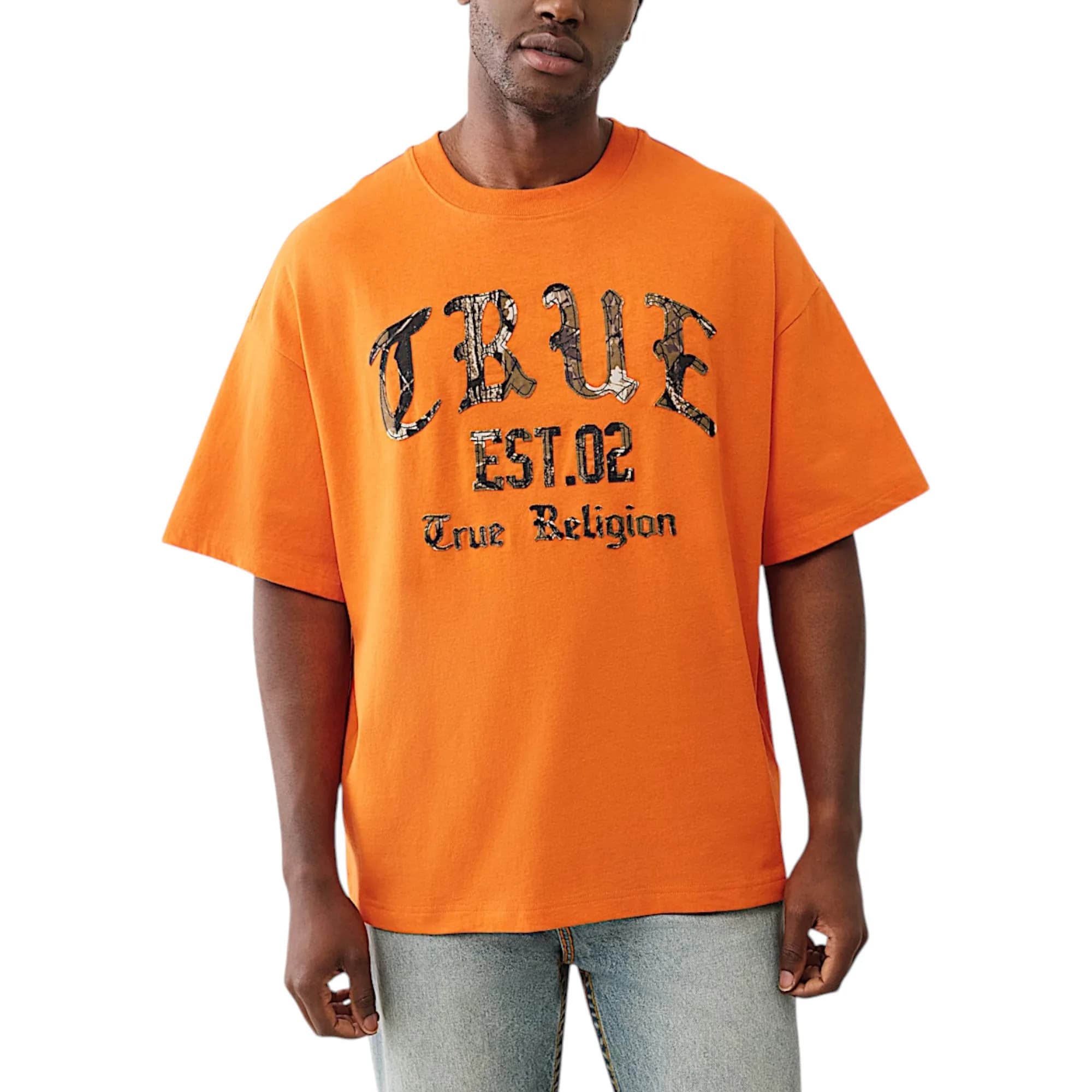 True Religion Mens Oversized Drop Shoulde T Shirts