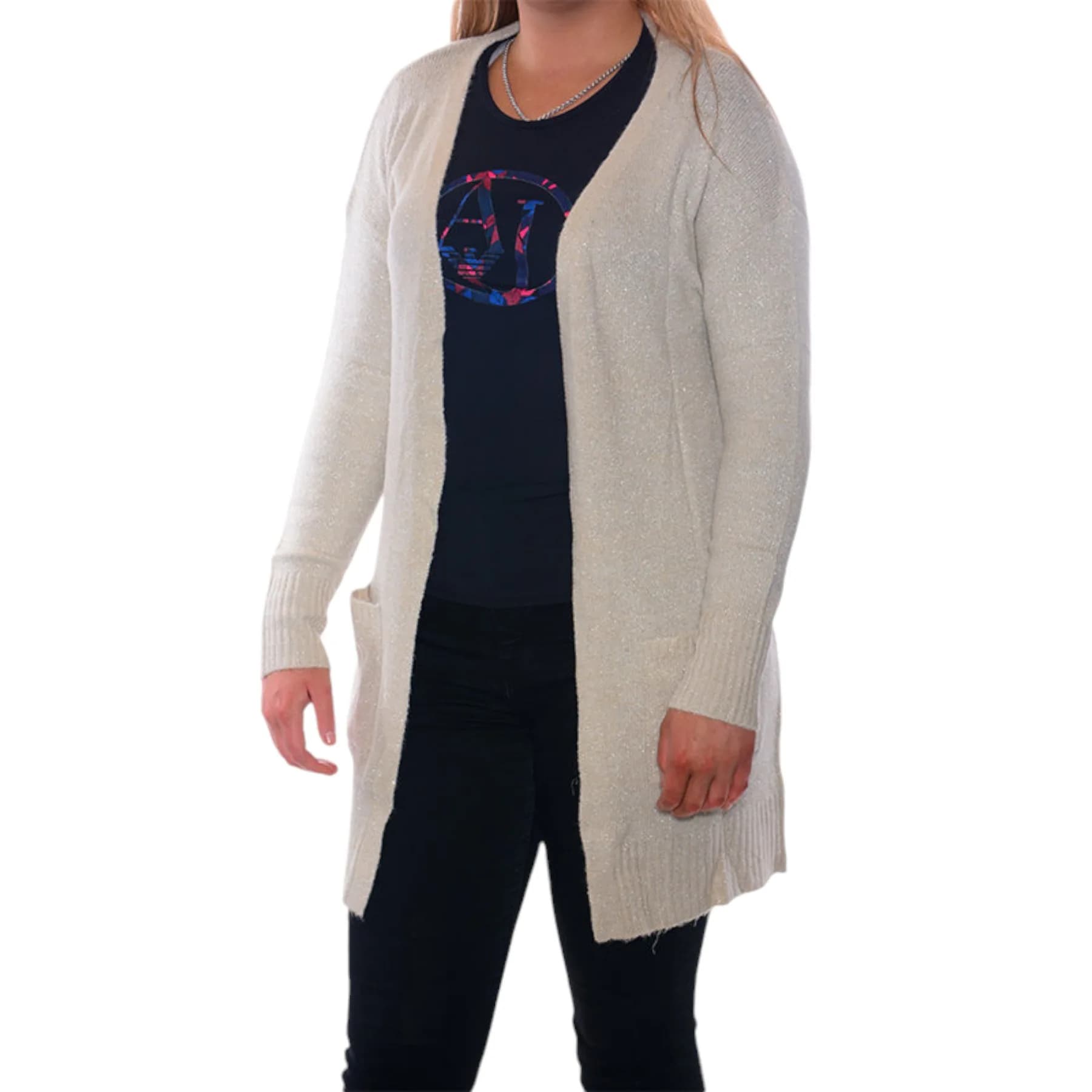 ZARA Womens Open Glittery Cardigan