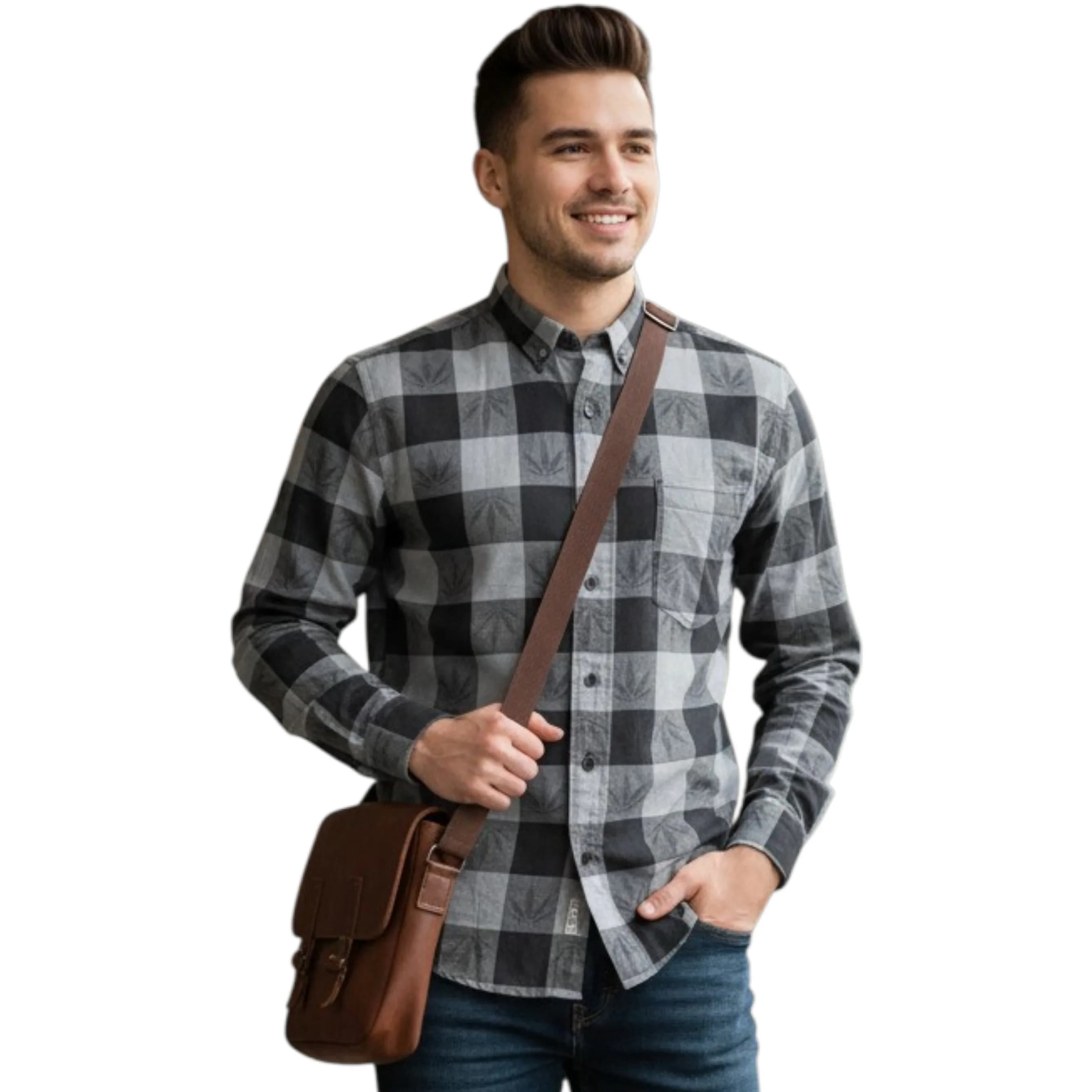 PALM ANGLES Mens Flannel Check Shirt