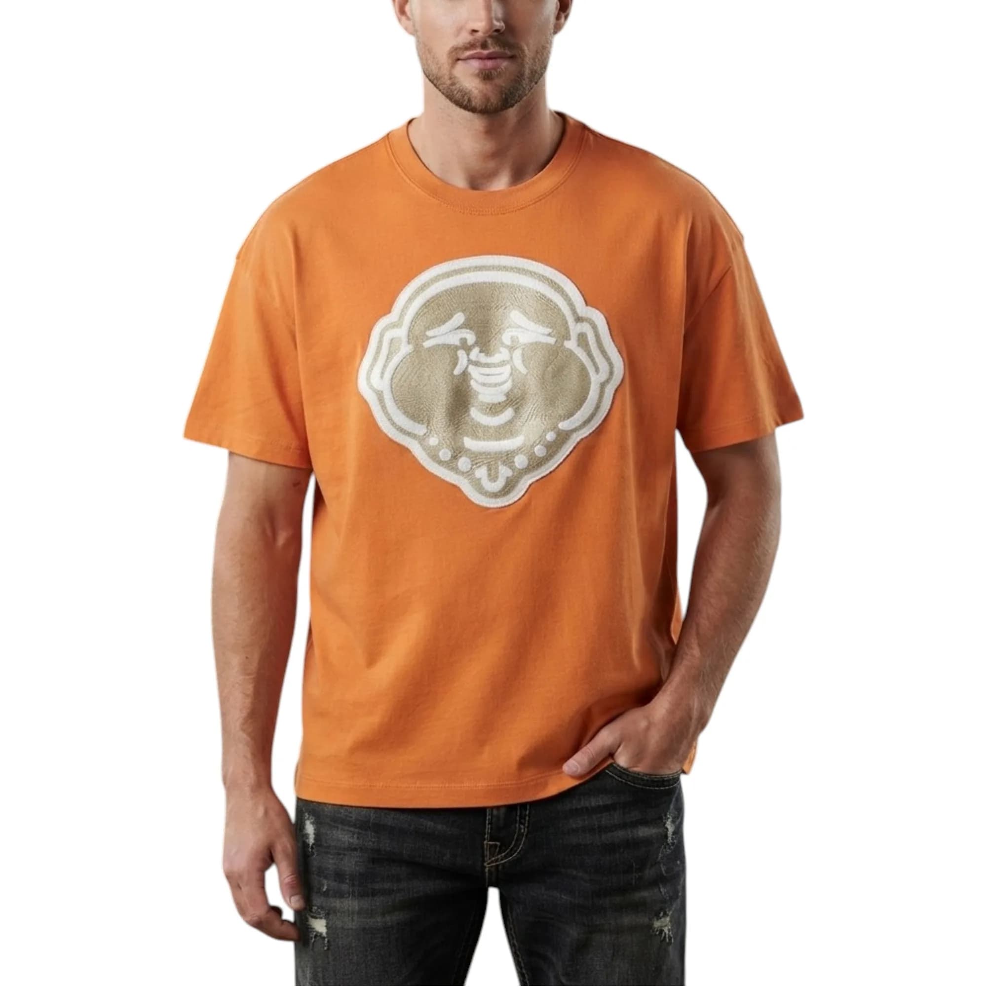 True Religion Mens Oversized Drop Shoulder T Shirts