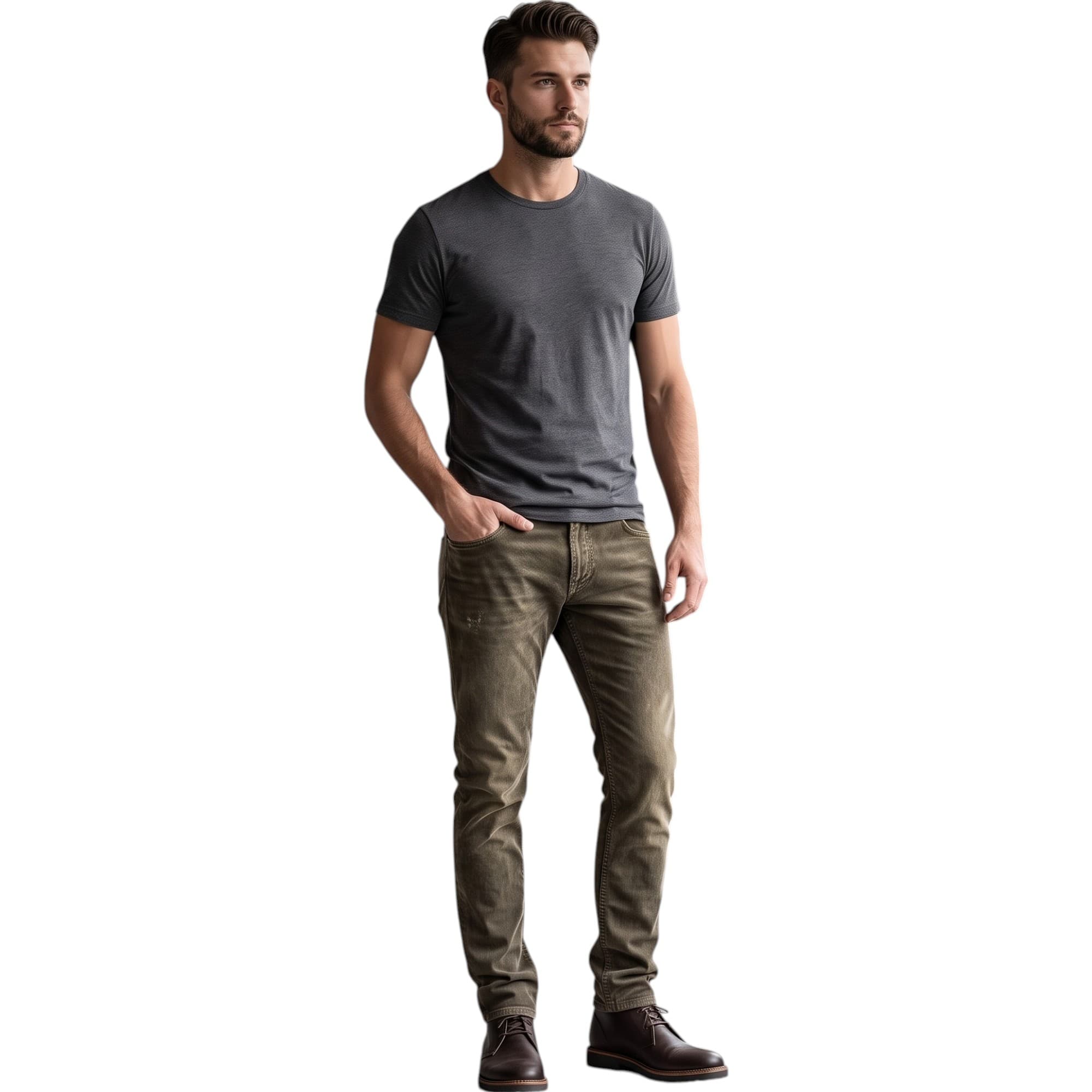 Armani dark brown mens chino trousers front view