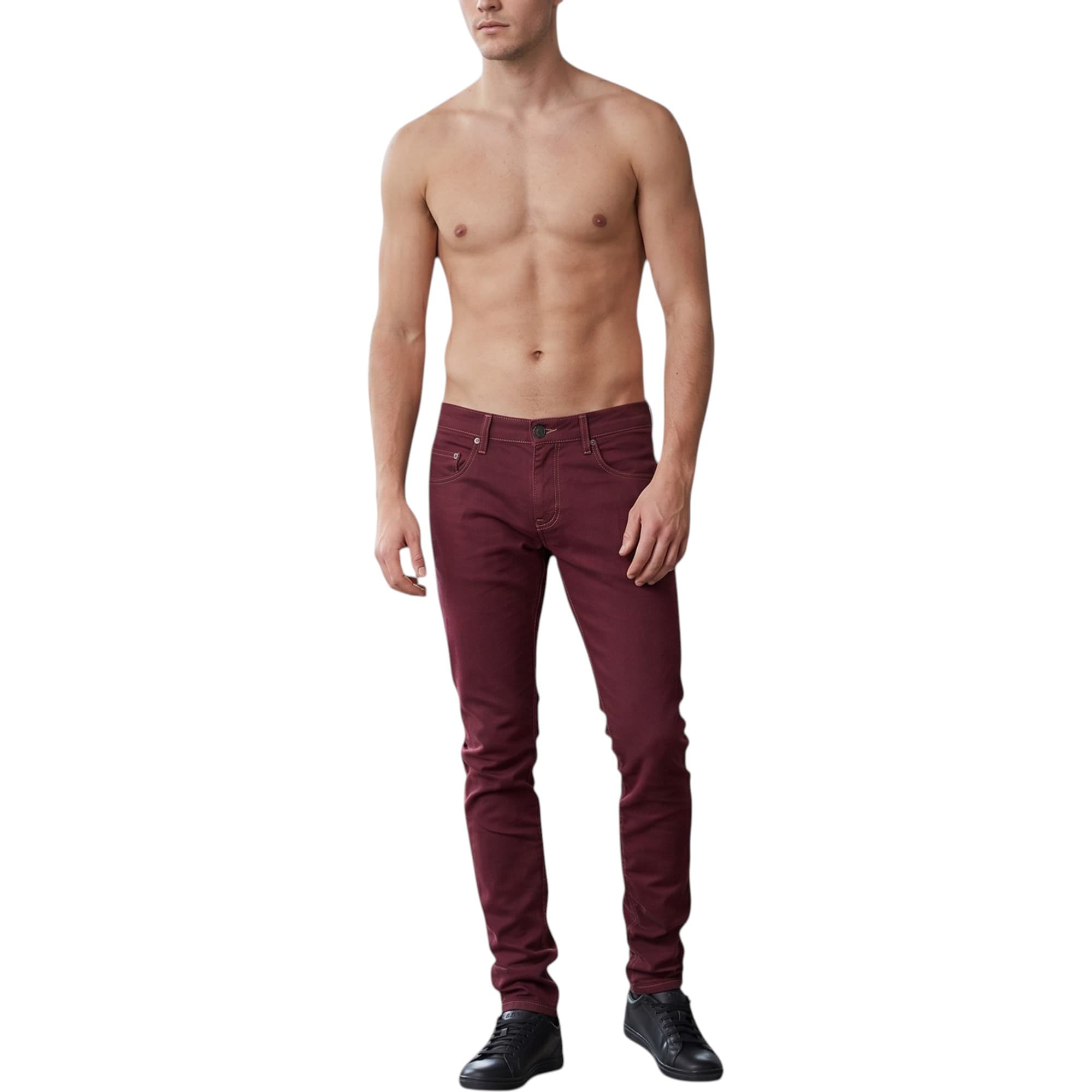 Armani Jeans 6X6J35 mens denim jeans in bordeaux front view