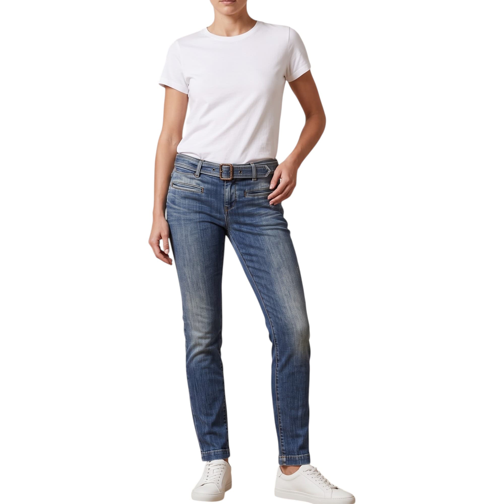Armani Jeans TGJ54 womens dark blue denim jeans front view