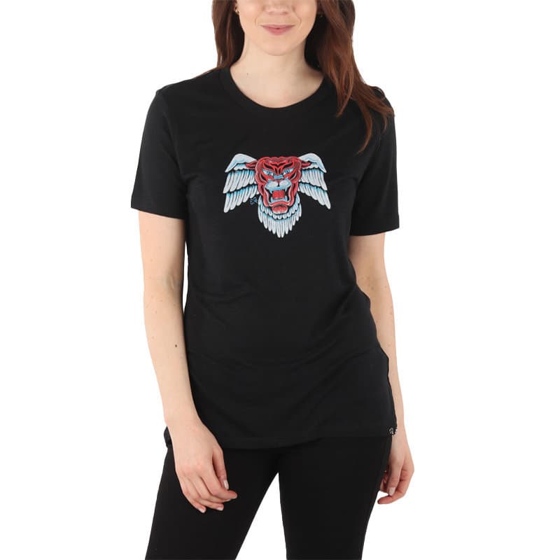 Diesel T-SILY-P women's black lyocell t-shirt front view