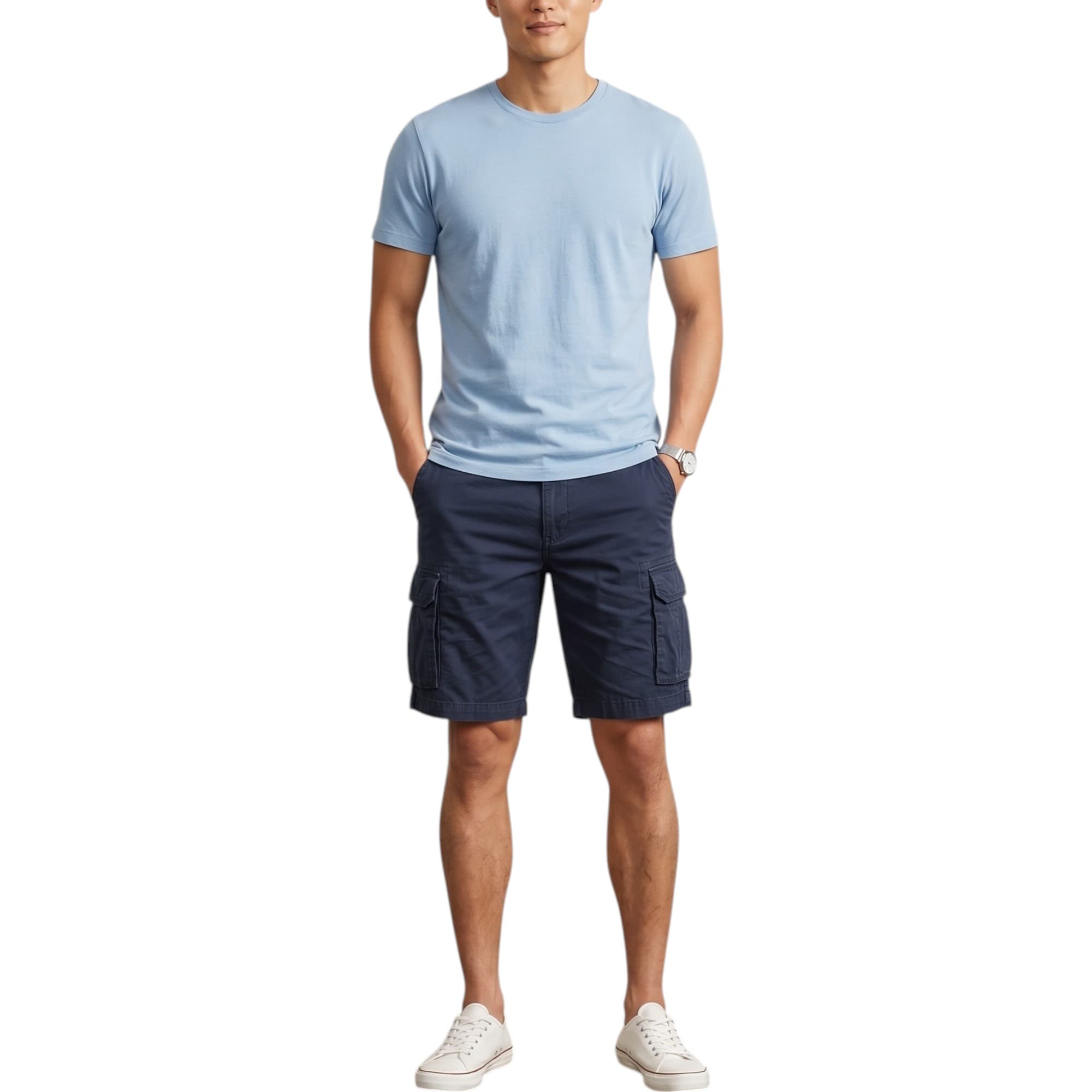 Forestland Clothes navy men's cargo shorts front view