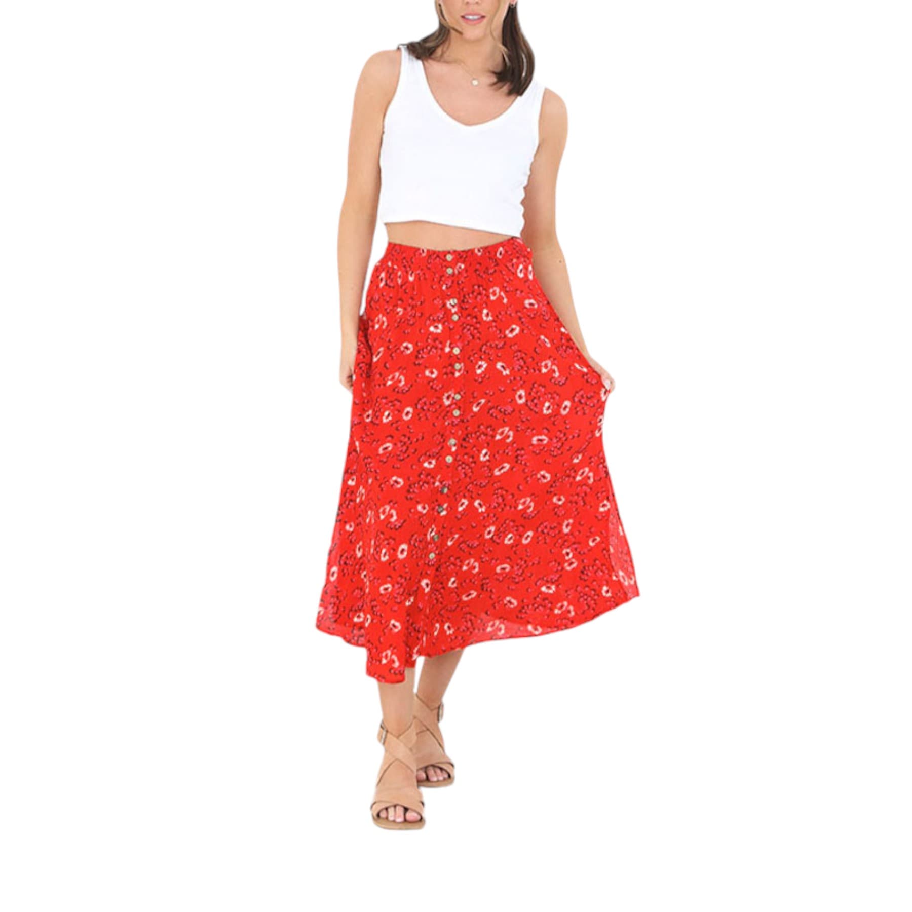 BRAVE SOUL ZOE Womens Midi Skirt
